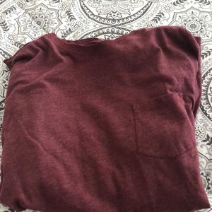 long sleeve burgundy shirt